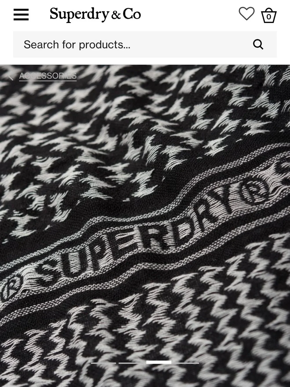 Superdry Black White Keffiyeh Festival Scarf